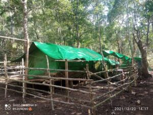 Shelters construction at ကွိုင်ငံ စစ်ရှောင်စခန်း
