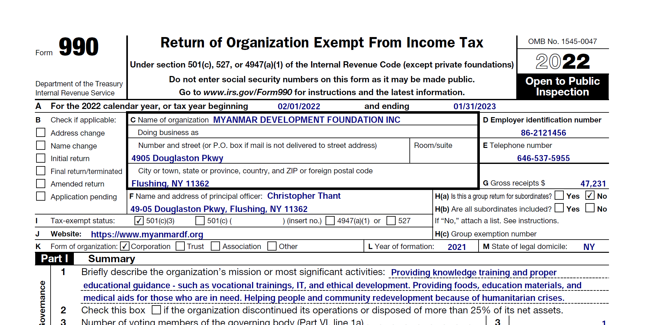 2022 IRS Form 990